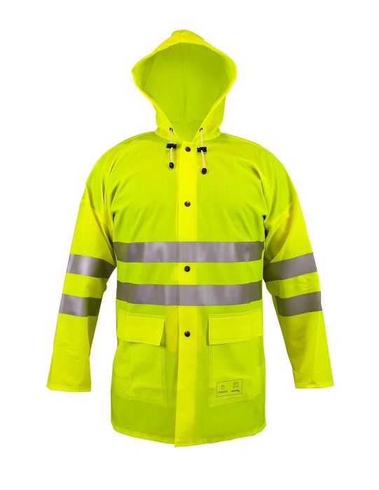 Warning jacket model 1101 protection against rain and wind, designed in particular for use in low visibility conditions