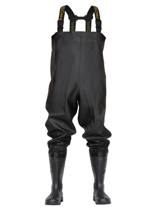 Spodniobuty antyelektrostatyczne, model SBA01, kolor czarny z wgrzanymi na stałe, wysokiej jakości kaloszami