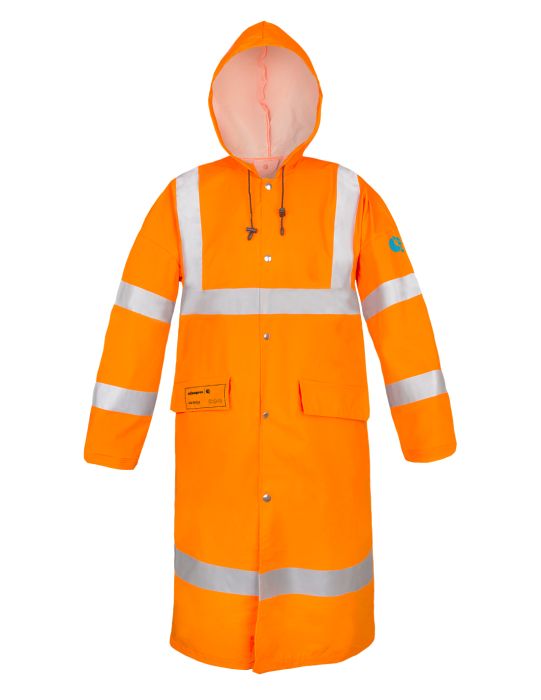 Raincoat, waterproof, watertight, Warning coat model 4188, pros, ajgroup, aquapros, reflective tapes, visible