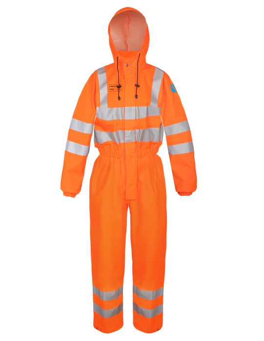 Warning overalls model 4184. Overalls designed for use in adverse weather conditions with limited visibility