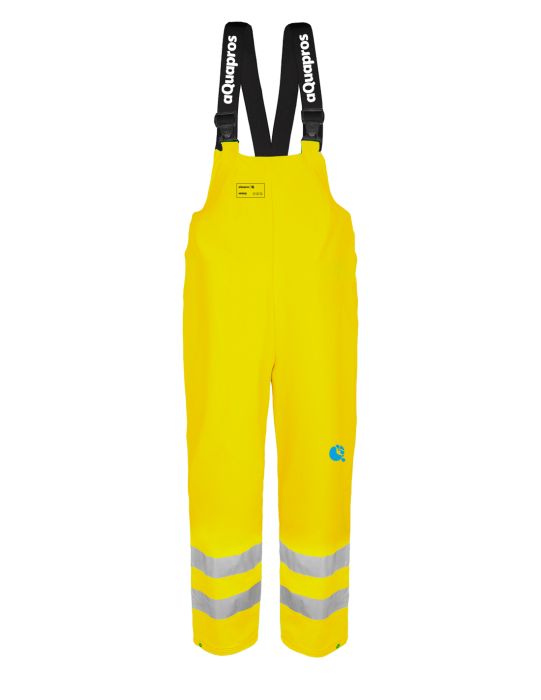 Waterproof rain pants, water-repellent, Warning bib pants model 4187, pros, ajgroup, aquapros, reflective tapes, visible
