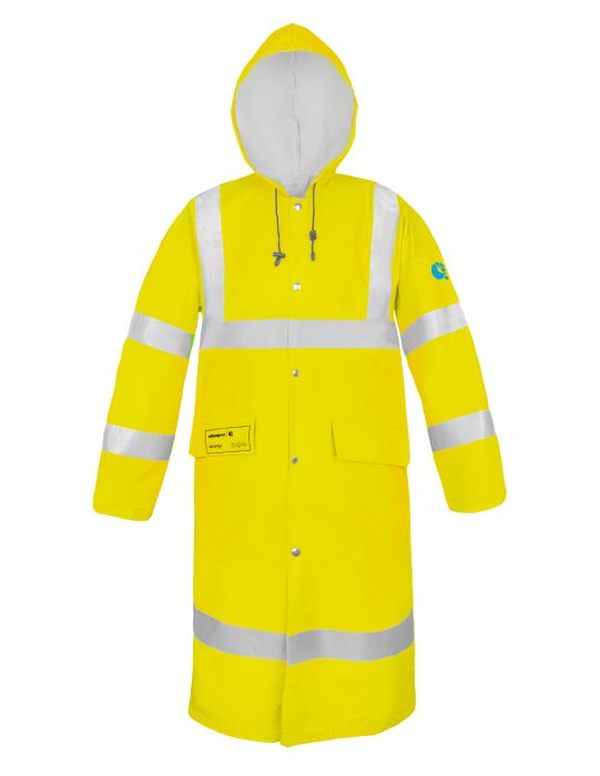 Raincoat, waterproof, watertight, Warning coat model 4188, pros, ajgroup, aquapros, reflective tapes, visible