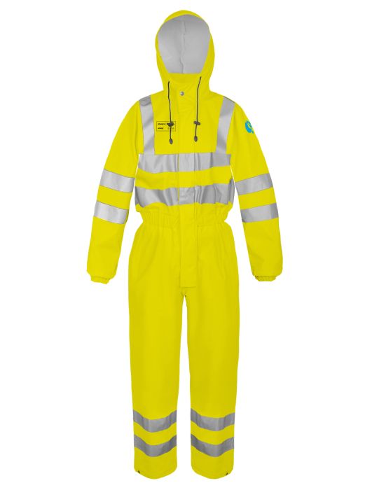 Warning overalls model 4184. Overalls designed for use in adverse weather conditions with limited visibility