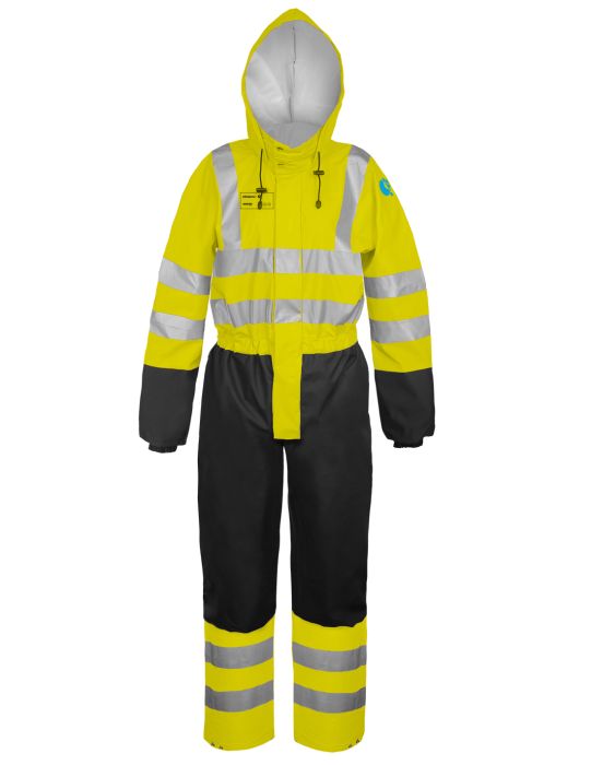 Overalls, Rain coverall, waterproof, water-repellent, watertight, Warning overalls model 4284, pros, ajgroup, aquapros