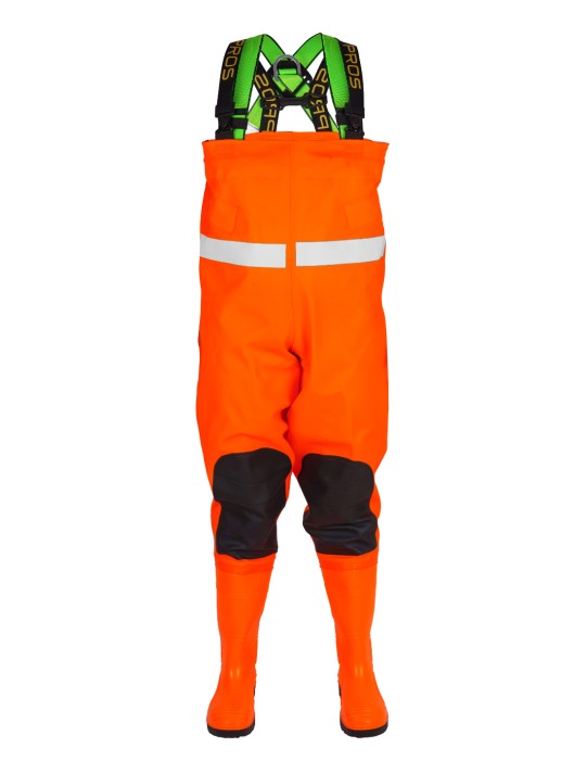 Specialist waders SBH01 FLUO used in difficult weather and terrain conditions