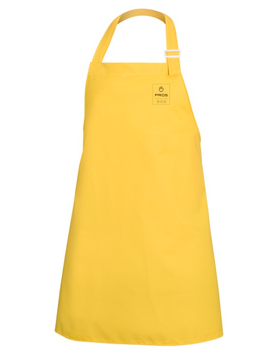 Front apron made of material that retains its properties even when working in low temperatures