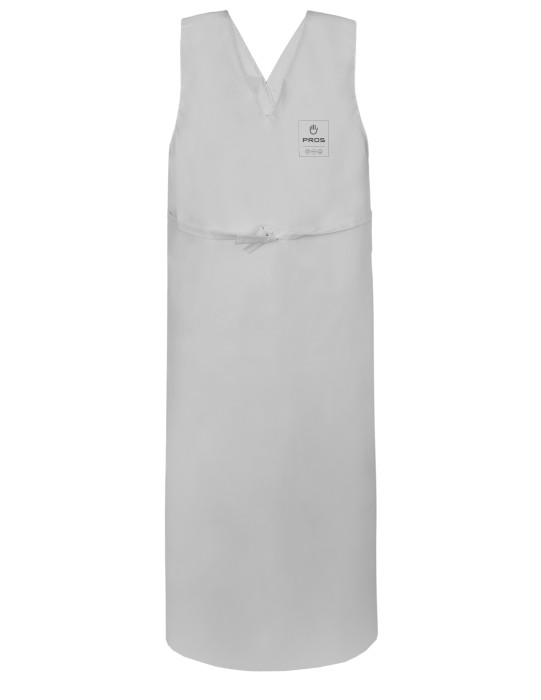 Very lightweight and heavily built-up front apron, designed in particular for work in the meat and butchery industry.