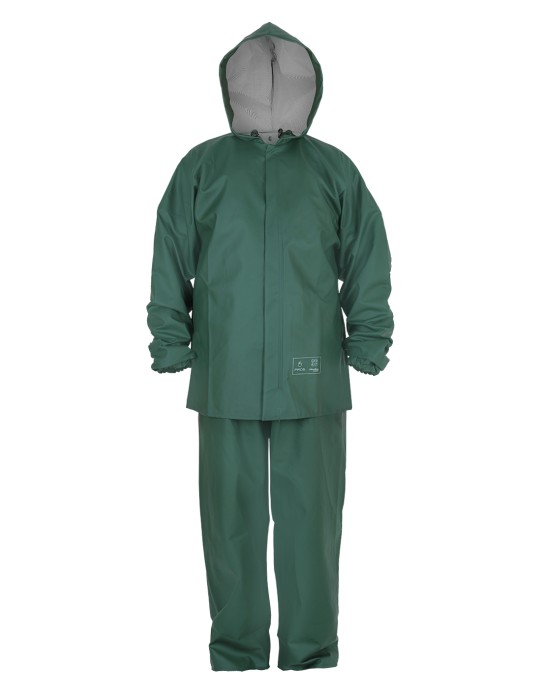 Antistatic clothing effectively protecting against wind and rain, designed for work in explosion hazard zones