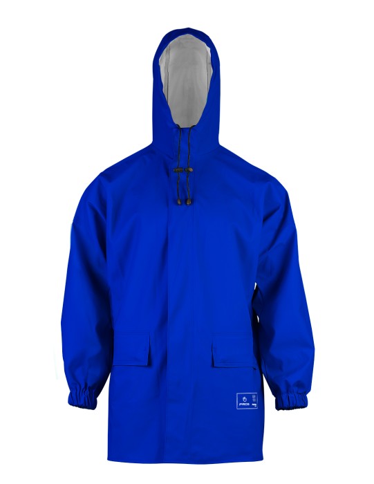 Chemical protection jacket model 420 for use in various types of workplaces where contact with acids and alkalis is possible