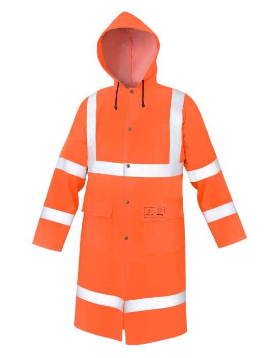 Warning coat Model 106 R coat for low visibility use to protect against wind and rain
