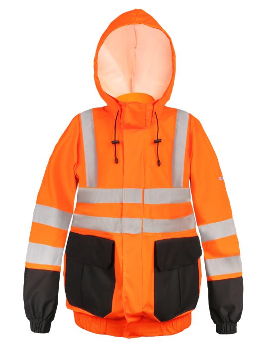 rain jacket Two-color, waterproof, water-repellent, Warning jacket model 4282, pros, ajgroup, aquapros, reflective tapes